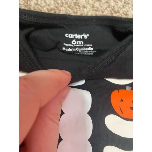 Carter's Baby Halloween Skeleton Jumpsuit 6 Months Unisex Black - Picture 2 of 2